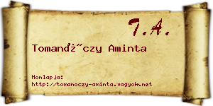 Tomanóczy Aminta névjegykártya